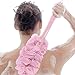 Produktbild Kumkey Badebürsten Rückenbürste Badebürste mit Langem Griff Kunststoff Körper-Peeling Bürste Pinsel,Weiche Mesh-Rückseite Duschbürste Kardätsche Badezimmer Zubehör (Rosa)