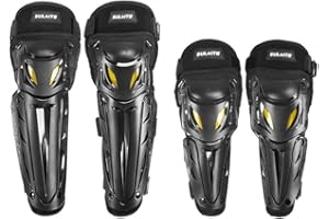 Baymate 4 Pièces Moto Genouillères Protège Tibias Kit de Course Motocross Ajustable Camouflage Motocyclette Protège Équipement pour le Coude