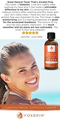 Orangenblütengesichtswasser 120 ml, 100% natürliches Gesichtswasser, Wirkt unterstützend gegen Hautunreinheiten wie Akne, Für ein feineres und gesünderes Erscheinungsbild Alkoholfrei für sensible Haut, Von Foxbrim - 4