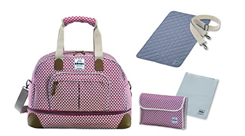 Preisvergleich Produktbild BEABA 01 / 940210 Erweiterbare Wickeltasche Amsterdam II "PLAY PRINT", marsala
