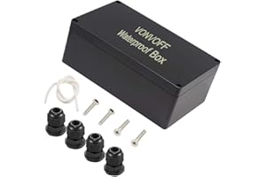 DONJON VONVOFF elettrico Scatola di Giunzione,IP65 ABS Plastica Progetto Scatola impermeabile,Custodia fissa universale resistente all'acqua custodia per progetti di elettronica(158x90x60mm,Black)