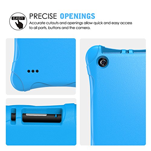 MoKo Fire 7 2015 Hülle – Superleicht EVA Stoßfest Kinderfreundlich Kinder Schutzhülle für Amazon Fire 7.0 Zoll (5. Generation – 2015 Modell), Blau - 9