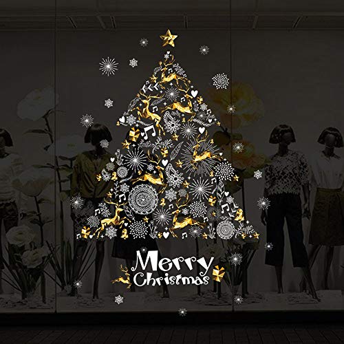 Preisvergleich Produktbild Queta Weihnachtsbaum-Wandaufkleber, für Fenster, Glastüren und Fenster