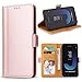 Produktbild Bozon Galaxy J3 2017 Hülle, Leder Tasche Handyhülle für Samsung Galaxy J3 Duos (2017) Schutzhülle mit Ständer und Kartenfächer/Magnetverschluss (Rose Gold)