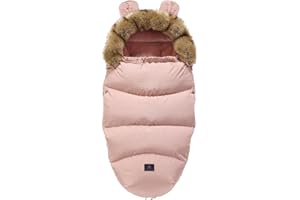 YILWNNCSE Saco de Silla de Paseo Universal,Saco de Dormir Térmico para Bebé,Funda de Pie para cochecito de Invierno,Accesorios Cochecito,Resistente al Viento,Impermeable,Resistente al Frío (Rosa gris)