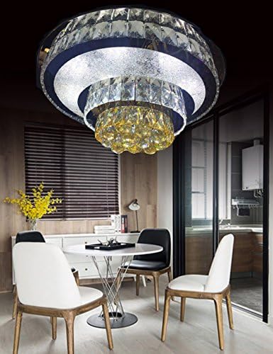 Babyroom Lights Modern 19.5" Art Deco Round Led Color Warm(3000k) White(6000k) Transparent Amber Crystal Ball Easy Assemble Contemporary Lights For Bedroom Girl