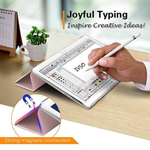 IVSO hochwertiges PU Leder Etui hülle Tasche Case – mit Standfunktion, super 360° Anti-Wrestling, ist für Huawei MediaPad M3 Lite 10.1 Tablet-PC perfekt geeignet (Rose Gold) - 7