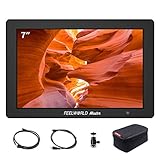 【7 Pulgadas Monitor de Aluminio】La pantalla de 7 pulgadas muestra una señal en vivo de su cámara réflex digital, DSLR o videocámara y proporciona una gama de funciones. Un monitor de campo utiliza un panel IPS de 1920x1200 que proporciona una salida brillante de 450 cd / m² máx) y una alta relación de contraste de color de 1200: 1