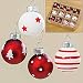 Produktbild Hänger Kugel Bullerbü 12-tlg. aus Glas in Rot/Weiß Weihnachtskugeln Christbaumkugeln Weihnachten Glas Baumschmuck Set