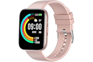 ANCwear Smart Watch Women Men,1.78" Large Touch Screen Fitness Watch with 24H Heart Rate Monitor, IP68 Waterproof Smartwatch with 24 Sports Modes,Running Watch for Andriod iOS(Pink)