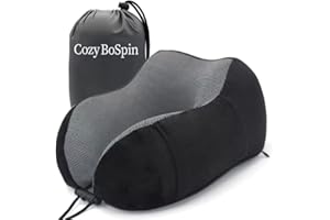Cozy BoSpin Tragbares Reisekissen – Nackenkissen aus Memory-Schaum, perfekt luxuriös, kompakt und leicht, Schnellpack für Camping, Schlafkissen (schwarz)