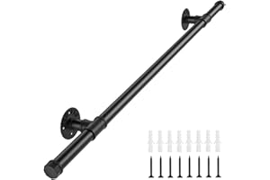 Corrimano per Scale Interne Esterne 1m Magtctyae Ringhiera per Scale in Ferro Battuto Sicurezza Nero Passamano per Scale Ferro Battuto Corrimano Scale per Bambini Anziani Disabili