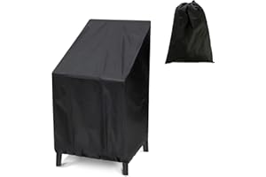 aghoer Housse de Chaise de Jardin, Housse de Protection Contre la poussière en Tissu Oxford 210D, Housse de Chaise empilable 65x65x120 cm, pour chaises empilables, chaises de Balcon