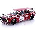Truescale Miniatures Datsun KAIDO 510 Wagon Carbon Fiber V2 Red Kaido House 1/64 Diecast Model Car True Scale KHMG063