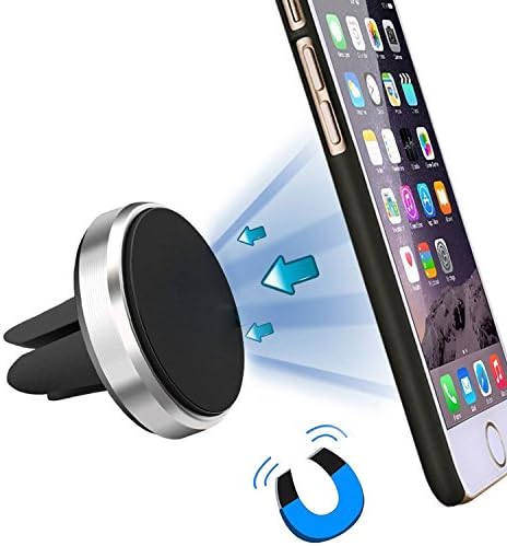 Car Mount holder /stand 2-in-1,cell phone magnetic car mount holder stand for Windshield/Air Vent/Dashboard magnetic car mount holder phone ring for iPhone Samsung Galaxy all Smartphones phone ring grip (Silver)