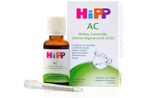 HiPP- HiPP AC, Integratore Alimentare, Eliminazione dei Gas Intestinali, Melissa, Camomilla, Galatto-oligosaccaridi (GOS), Regolare Motilità Gastrointestinale, Bambini, Flacone 30 ml, Senza Glutine