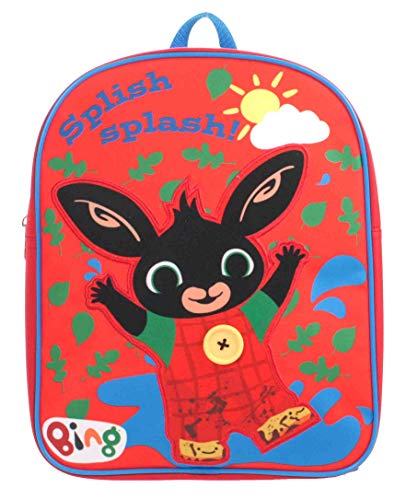 Cbeebies Bing Splish Splash Muddy - Mochila para niños, Color Rojo