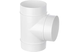 LIRAST Ø 100mm Pièce en T en Plastique pour Tube Rond - Raccord de Gaine Blanc