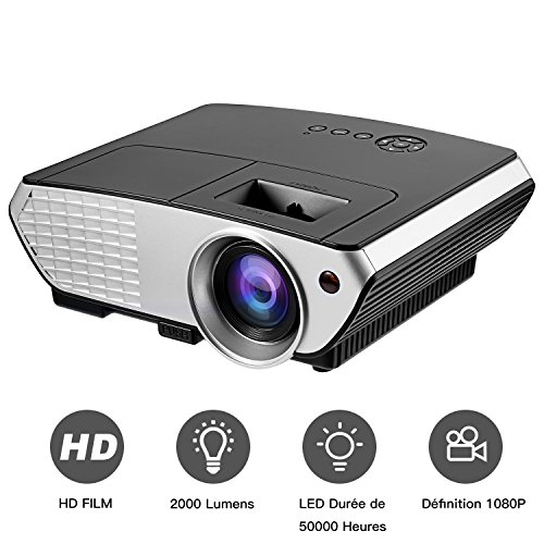 Vidéoprojecteurs Portable, Footprintse Projecteur Support 1920x1080p 2000 Lumens-Multimédia Portable Mini LED 