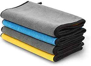 AUTQMAXX Microfiber 800 GSM Car Cleaning Cloth for Detailing & Polishing , 45x40 cm (Pack of 4)