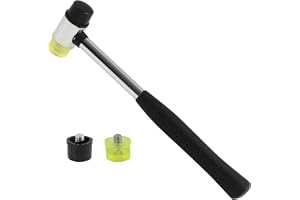 25 mm gummiklubba med halkfritt handtag, gummiklubba, liten hammare, gummihammare, campingklubba, innehåller 2 reservhuvuden