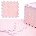 LittleTom Interlocking EVA Foam Mats | Puzzle Mat for Kids Play Area | Puzzle Playmat | Play Rug for children | Pink with Polka Dots