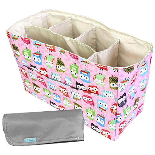 KF Baby Diaper Bag Insert Organizer (12 x 4.8 x 8 inch, Pink) + Diaper Changing Pad Value Combo