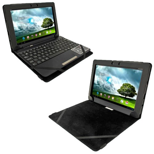 igadgitz ‚Portfolio‘ Schwarz PU Leder Tasche Schutzhülle Hülle Ledertasche Lederetui Etui Case für Asus Eee Pad Transformer & Keyboard Dock TF300 TF300T TF300TG & TF300TL 10.1″ Android Tablet - 3