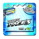 Dorco Pace 3 Razor Manual Blades for Men - Safe & Sensitive Shaving System - 4 Blades