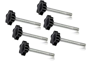 SPEEDWOX Lot de 6 vis de fixation M6 x 50 prune, forme hexagonale, moletées pour le pouce, filetage métrique