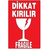 60X90 MM DİKKAT KIRILIR ETİKETİ 500 ADET (6 cm x 9 cm)