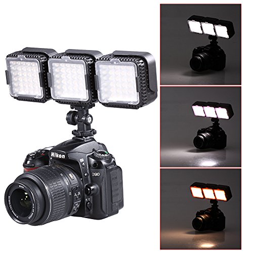 Neewer   CN-LUX360 5400K LED r  glable Vid  o Lampe Studio Torche Vid  o pour Canon Nikon Cam  ra DV Cam  scope  3PCS 