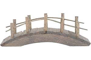 ‎HEMOTON HEMOTON Holzbrücke für Miniaturgarten Fee Gartenbogenbrücke Mikrolandschaft Gartenverzierung 10Cm