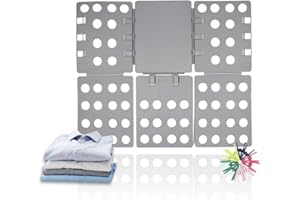 ValueHall Clothes Folder T-shirt Folding Board Adjustable Clothes Folding Board Kids Adult Laundry Organizer Clothes Flip Fold for Shirts and Trousers V7031A (Grey)