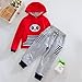 Happy Cherry 2pcs Baby Boy Girl Kids Cartoon Print Stripe Top+pants Casual Fashion Sport Pullover Outfit Clothing Size 100 - Red