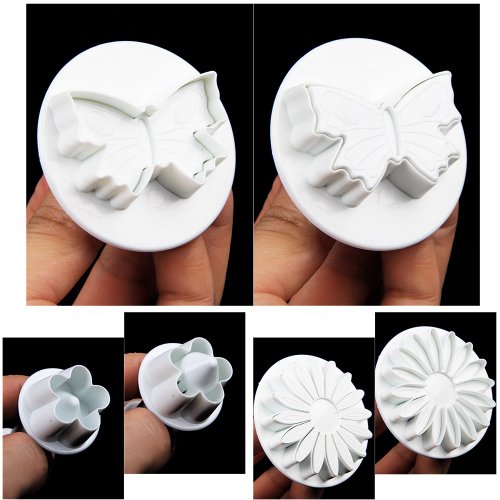 SUNJAS 46tlg Modellierwerkzeug Ausstecher Ausstechform Stempel Glätter Fondant Torten Kuchen Marzipan Kit Set Deko - 4