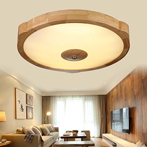 Preisvergleich Produktbild HOMEE Deckenleuchte-führte kreative ultra-dünne kreisförmige Holz Deckenleuchte einfache Persönlichkeit Wohnzimmer Schlafzimmer Gang Deckenleuchte (Farbe, Größe optional) --home warme Deckenleuchte,D