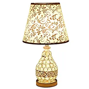 Inllex 60W Crystal Stand Night Lamp with LED, (Gold, Oval Cap)