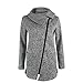 Produktbild Xinan Damen Strickjacke Herbst Winter Hooded Coat Long Zipper Pullover Outwear Mantel (XL, Grau)