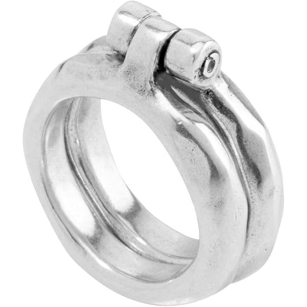 Anello UNOde50 In Lega Metallica Placcato Argento Sterling - Design A 'V' Con Topazi, Anello Aperto