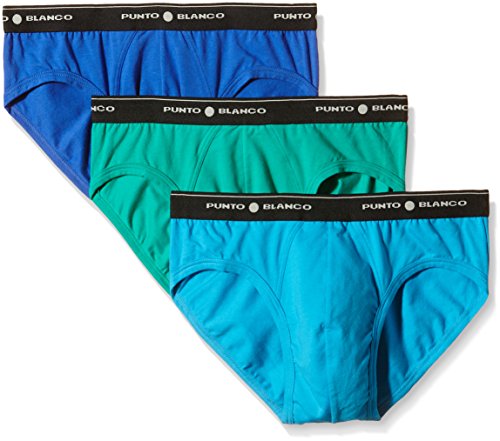 Punto Blanco Triplo Slip Basix, Slip para Hombre, Multicolor 593, Large (Tamaño del fabricante:52)