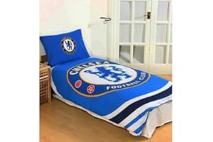 CHELSEA F.C. Chelsea FC Parure de lit simple avec housse de couette et taie d'oreiller (réversible)