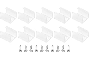 PATIKIL Clips para Tiras de LED 40 Uds Soportes de Montaje de Abrazaderas de Plástico con Tornillos para Cables de Luz Neon RGB de 8mm-10mm Translúcidos