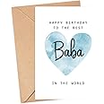 MoltDesigns Happy Birthday To The Best Baba In The World Card - Baba Birthday Card - Baba Card - Father's Day Gift - Happy Birthday Card