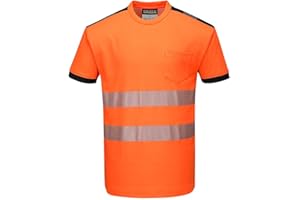 PORTWEST PW3 T-Shirt Manica Corta Hi-Vis