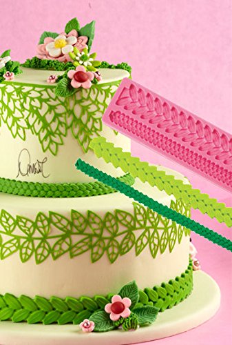 Preisvergleich Produktbild Silikonform geflochtene Bänder, Blätter, Tortendekoration, Pavoni