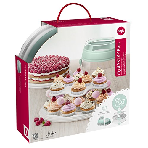 Emsa 514568 Faltbarer Partybutler mit Etagere, Höhe 15.5 cm, Ø 30 cm, Mint/Transparent, myBAKERY Plus - 5