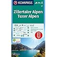 Carte De Randonnée N° 37 - Zillertaler Alpen, Tuxer Alpen Aktiv Guide Autriche Kompass