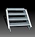 Produktbild 4-stufige Stahltreppe / Stufenbreite 80 cm / Geschosshöhe 55-85 cm / Inklusive Treppenwangen aus U-Profil + Gitterrost-Treppenstufen + Schrauben, Muttern / Wangentreppe Außentreppe Industrietreppe Stufen