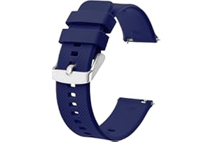BISONSTRAP Correa de Reloj 18mm 19mm 20mm 21mm 22mm, Correas de Silicona de Liberación Rápida para Hombres y Mujeres